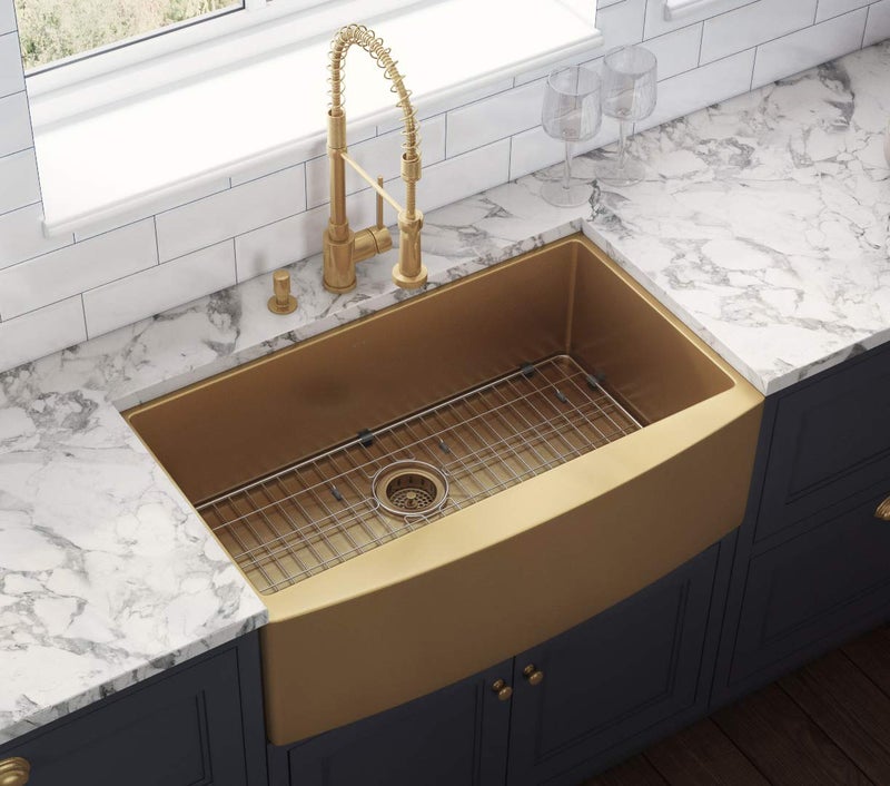 Ruvati Kitchen Sink Strainer Drain Assembly - Satin Matte Gold Stainless Steel - RVA1022GG - Image 4